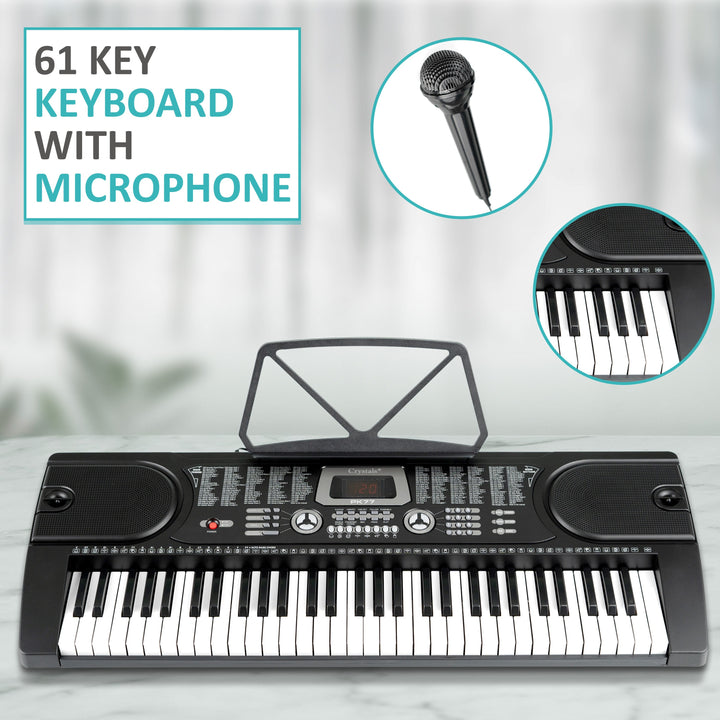 61-Key Digital Keyboard Piano – Electric Piano with Microphone & 24 Demo Songs