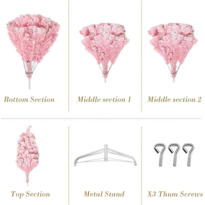 Pink Artificial Christmas Tree – Realistic Branches with Metal Stand