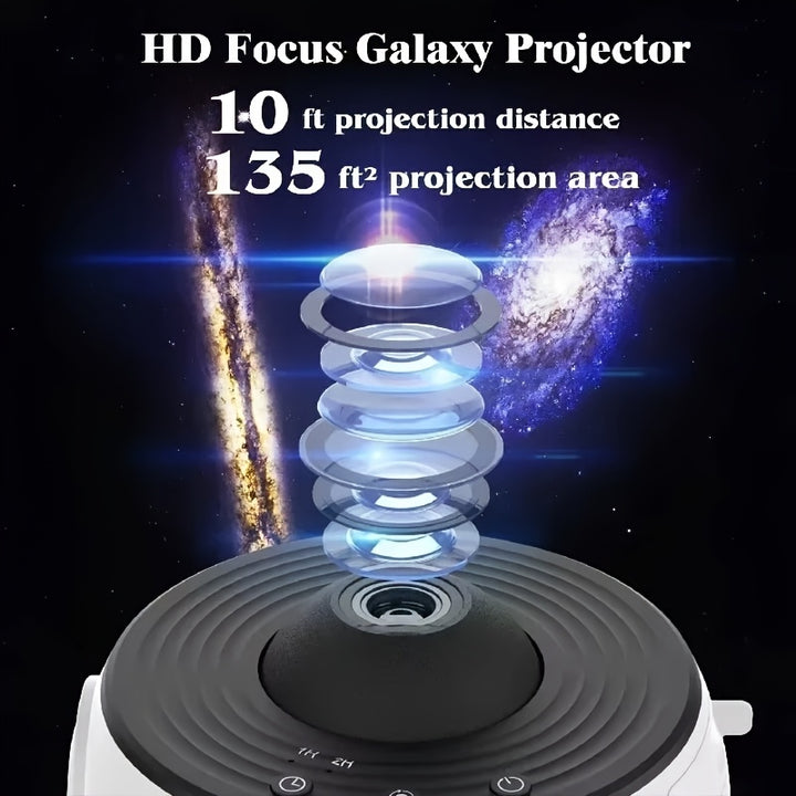 Galaxy Star Projector – 360° Night Light with 12 Interchangeable Discs