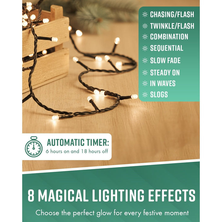 GloBrite 100–1000 LED Fairy Lights – 8 Modes Waterproof Outdoor Christmas Lights