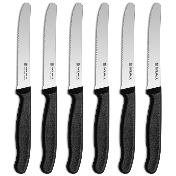 6Pcs Serrated Tomato Knives – Stainless Steel Sharp Table Knife Set