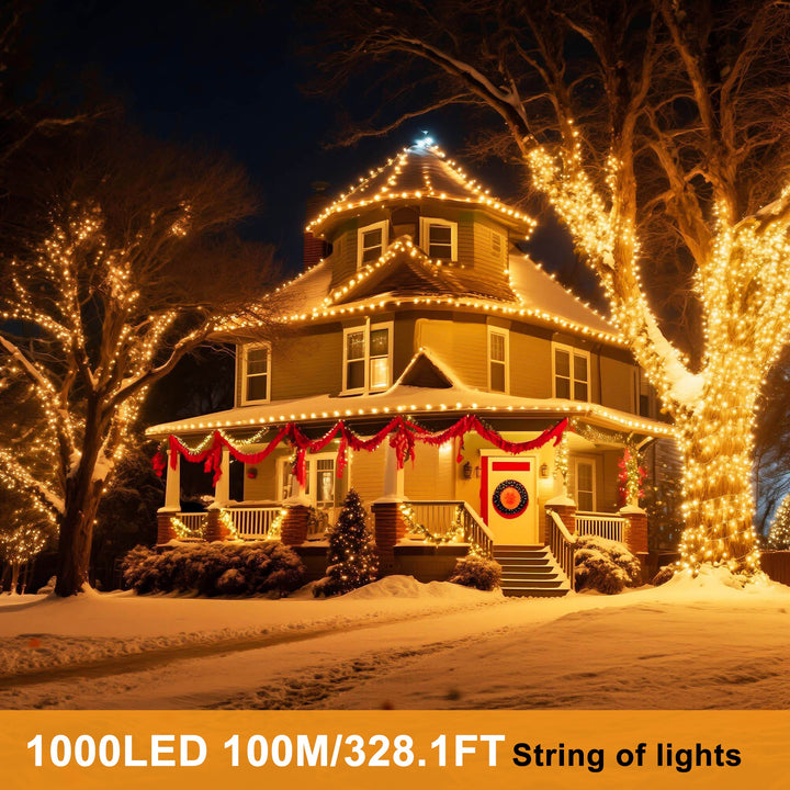 30m/50m/80m/100m Fairy Lights – Warm White & RGB, 8 Modes, Remote Control