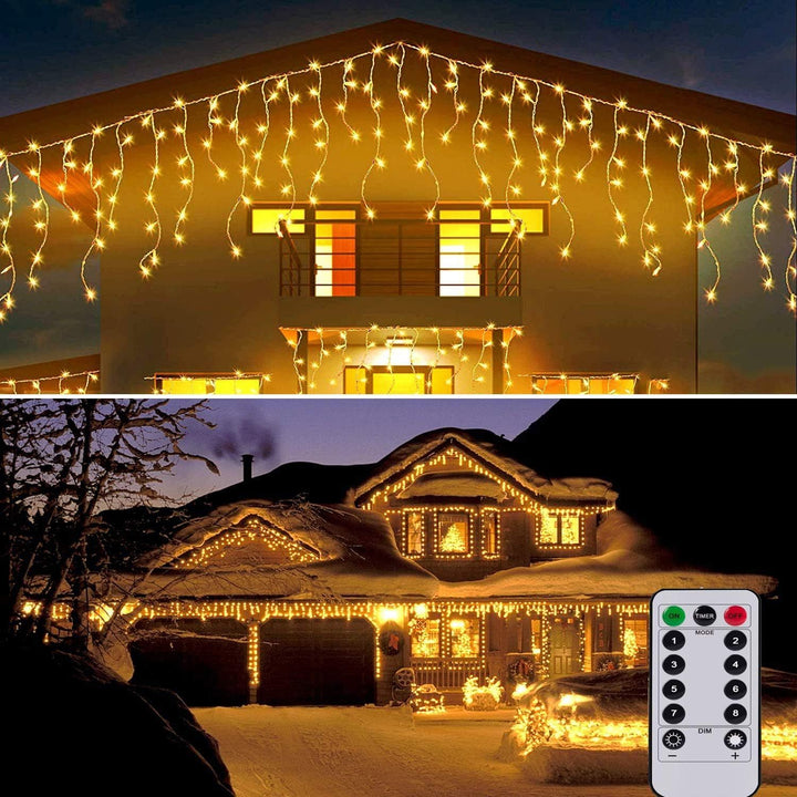 10m 400 LED Icicle Lights – Outdoor Fairy String with Remote Control