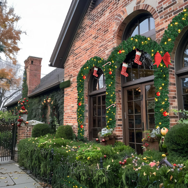 10m Christmas Garland – Indoor Decoration for Stairs, Mantel & Fireplace