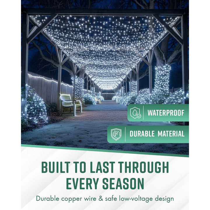 GloBrite 100–1000 LED Fairy Lights – 8 Modes Waterproof Outdoor Christmas Lights