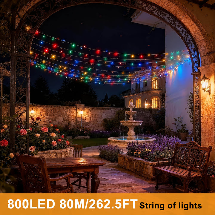 30m/50m/80m/100m Fairy Lights – Warm White & RGB, 8 Modes, Remote Control