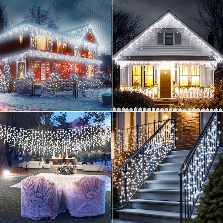 23.29m 780 LED Icicle Lights – 8 Modes, Timer, Remote Control, Connectable