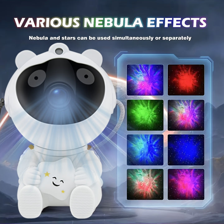 Astronaut Star Projector – Galaxy Night Light with 8 Modes, Timer & Remote