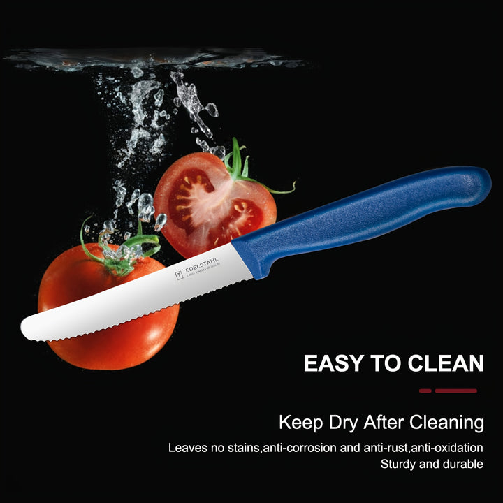 6Pcs Serrated Tomato Knives – Stainless Steel Sharp Table Knife Set