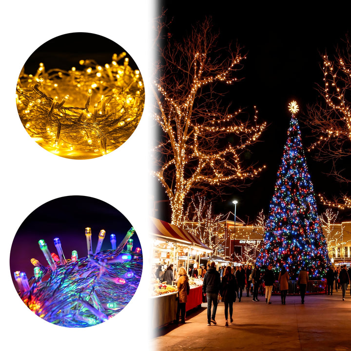 30m/50m/80m/100m Fairy Lights – Warm White & RGB, 8 Modes, Remote Control