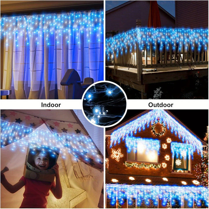 10m 400 LED Icicle Lights – Outdoor Fairy String with Remote Control