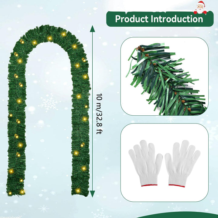 10m Christmas Garland – Indoor Decoration for Stairs, Mantel & Fireplace