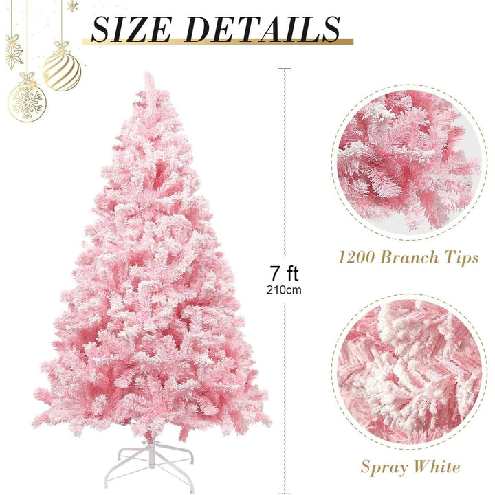 Pink Artificial Christmas Tree – Realistic Branches with Metal Stand