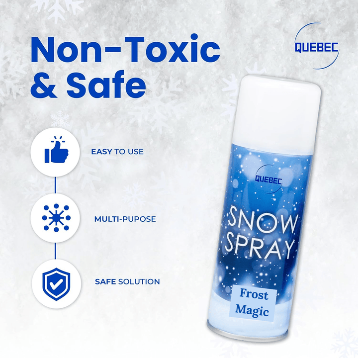Quebec Artificial Snow Spray – 2 x 100ml Cans for Christmas Trees & Windows