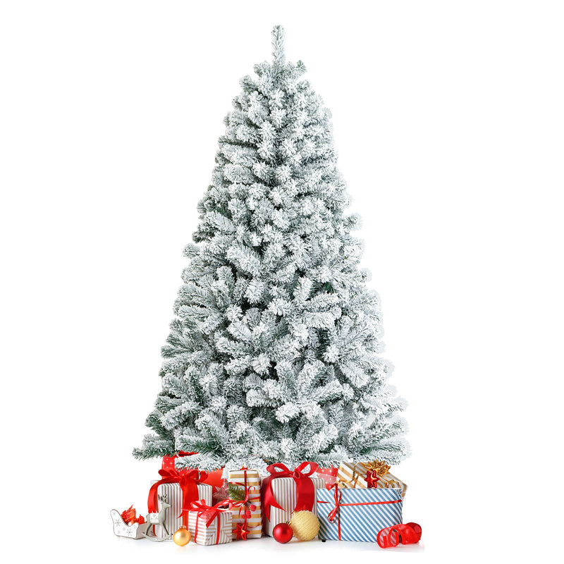 GOFLAME 6ft/7.5ft Artificial Christmas Tree – Hinged PVC with Metal Stand