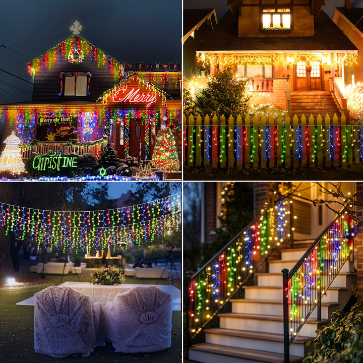 23.29m 780 LED Icicle Lights – 8 Modes, Timer, Remote Control, Connectable
