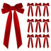 10Pcs Burgundy Red Velvet Christmas Bows – Tree, Wreath & Gift Decorations