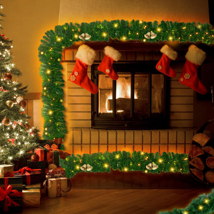 10m Christmas Garland – Indoor Decoration for Stairs, Mantel & Fireplace